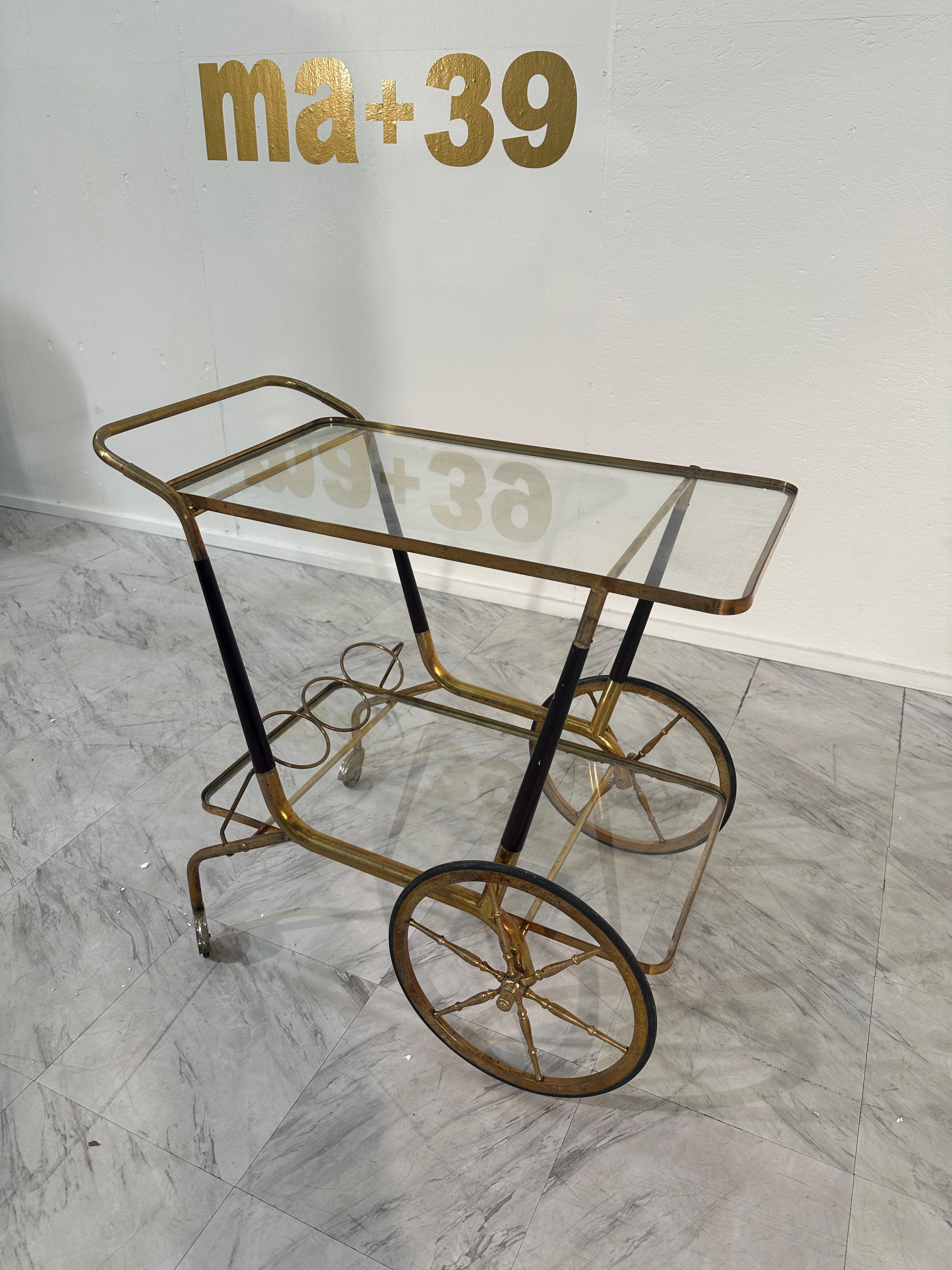 Mid Century Italian Bar Cart by Cesare Lacca 1970 For Sale 3