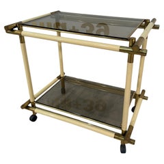 Mid Century Italian Bar Cart by Tommaso Barbi 1970s
