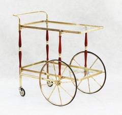 Mid Century Italian Bar Cart Cocktail Trolley C1950