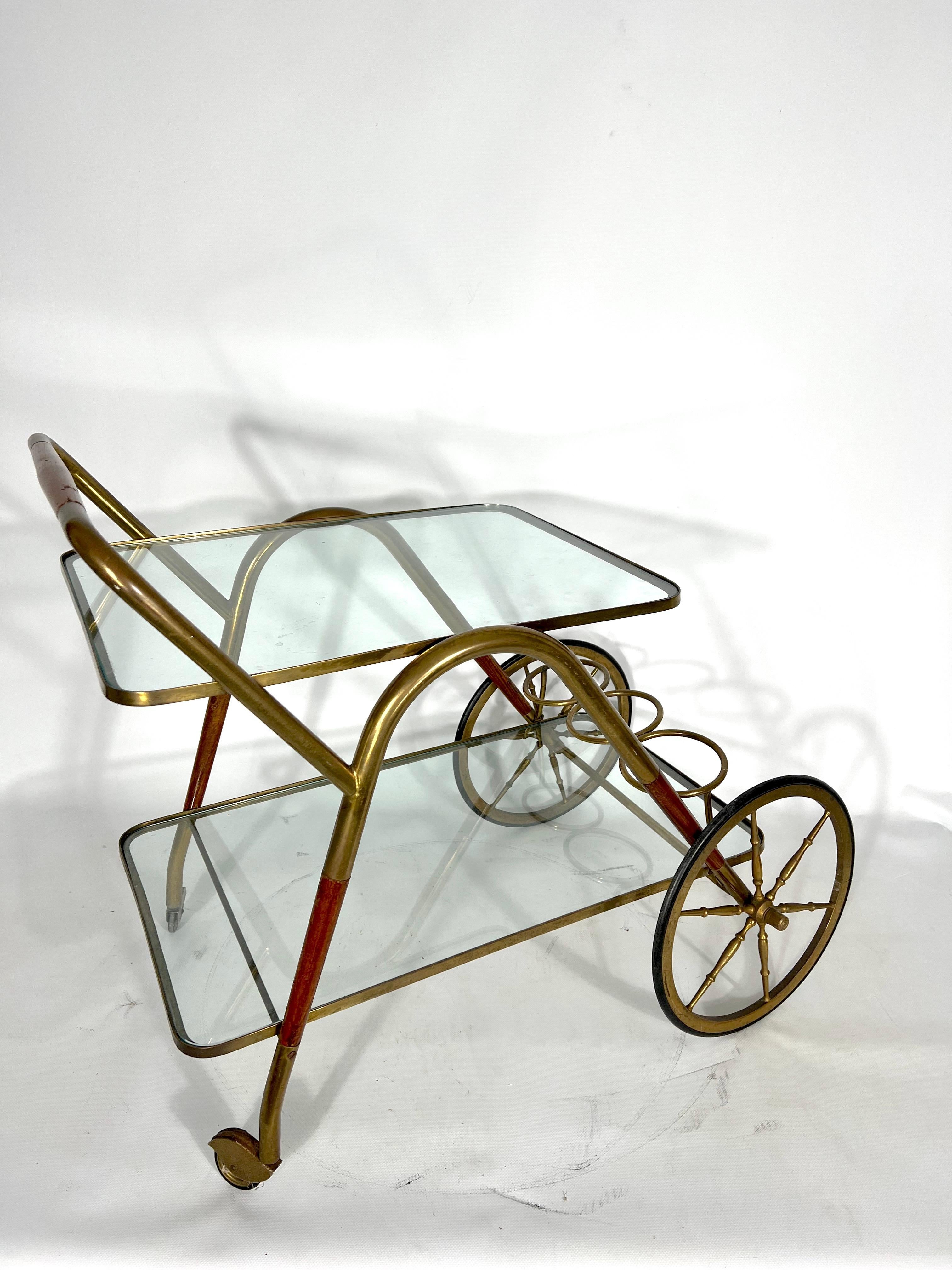 Mid-Century Italian Bar Cart from Cesare Lacca, 1950s 4