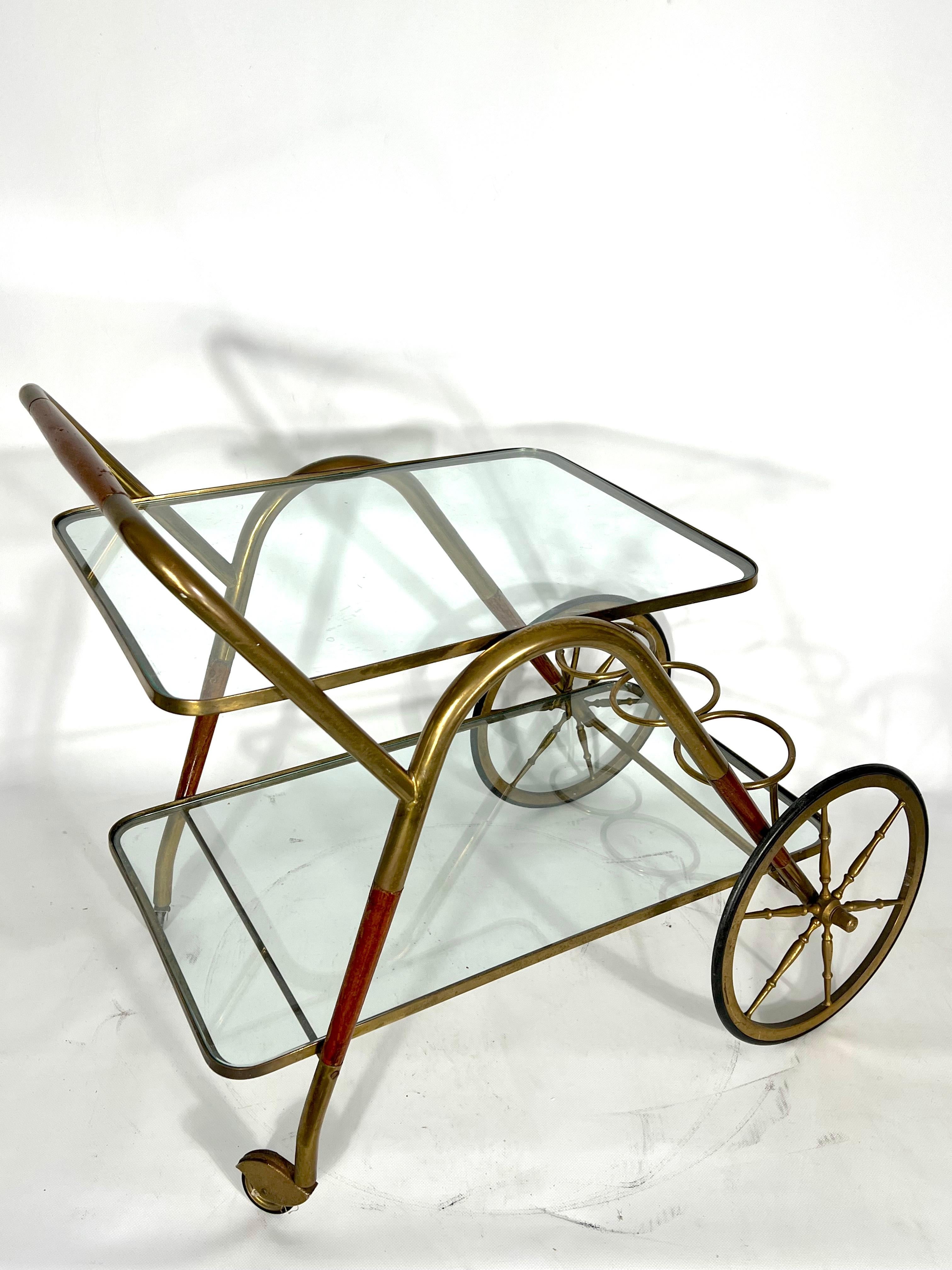 Mid-Century Italian Bar Cart from Cesare Lacca, 1950s 11