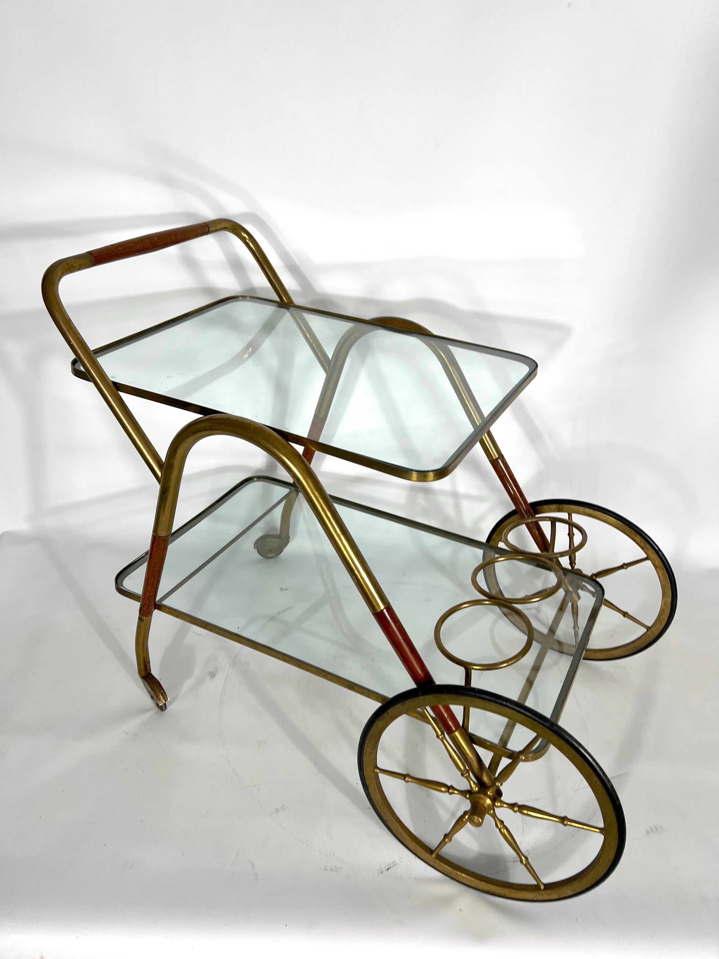 Mid-Century Modern Mid-Century Italian Bar Cart from Cesare Lacca, 1950s