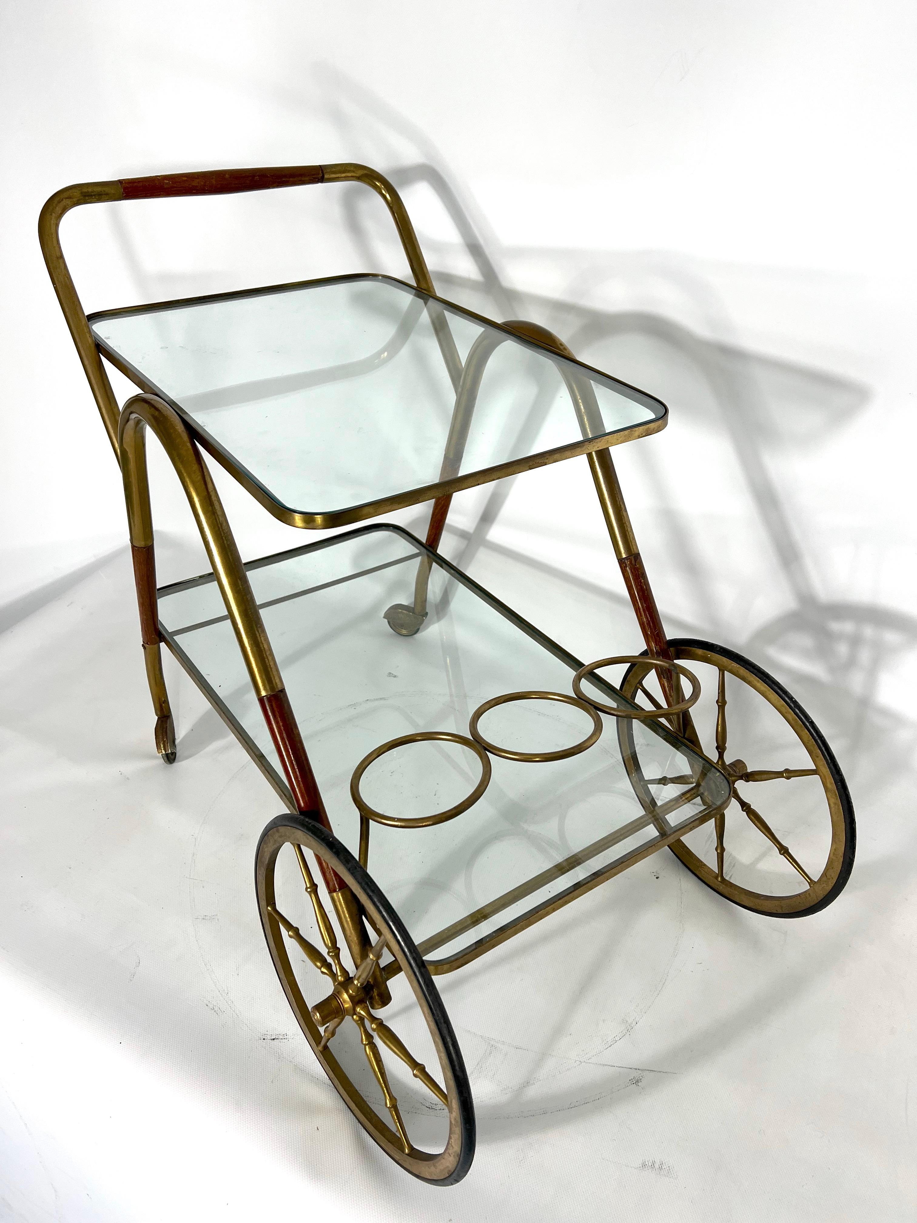 20th Century Mid-Century Italian Bar Cart from Cesare Lacca, 1950s