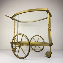 Mid-Century Italian Bar Cart, Metal Trolley, Vintage Design, 1950s