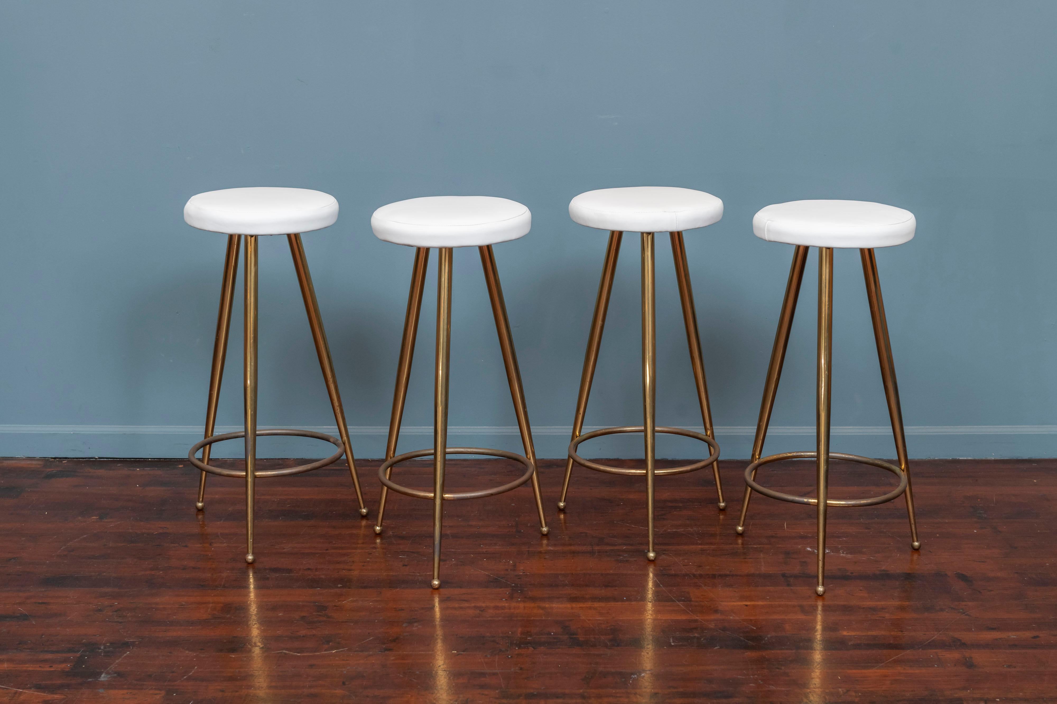Brass Mid-Century Italian Bar Stools