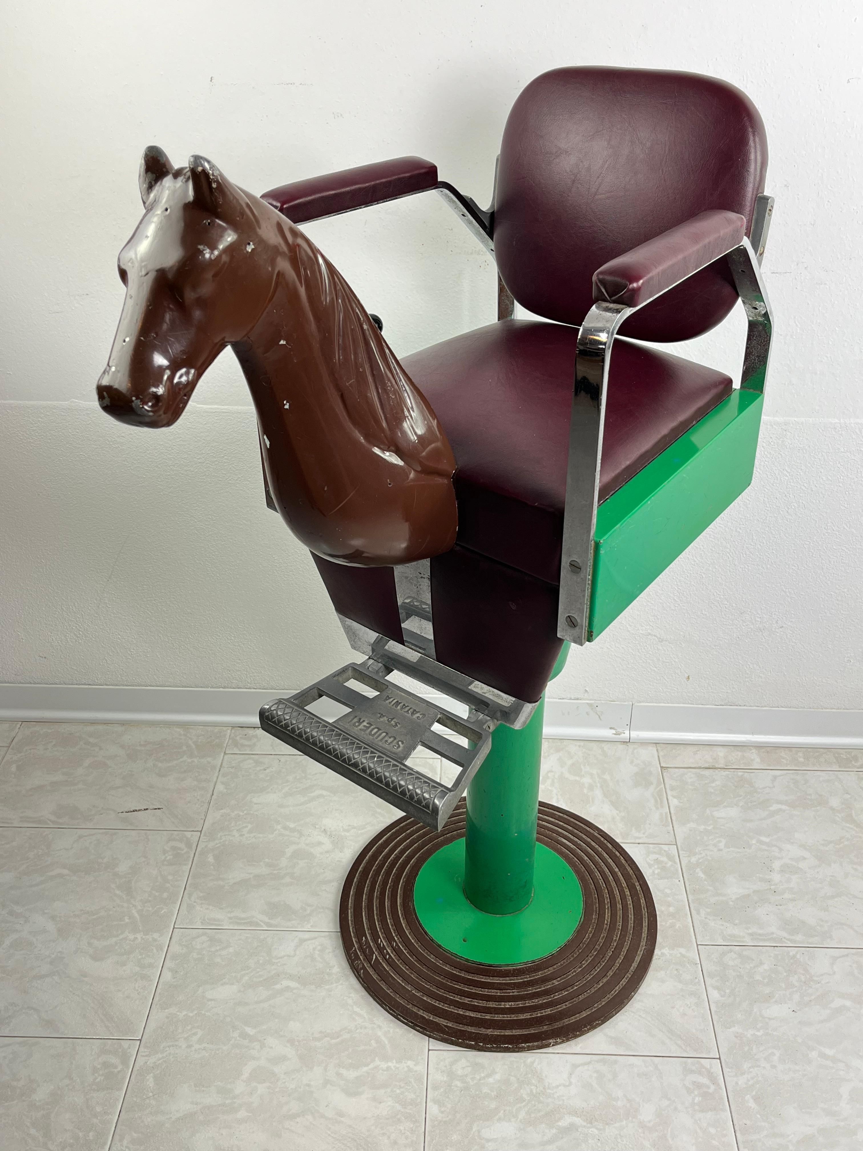 Metal Mid-Century Italian Barber's Chair for Children 1960s