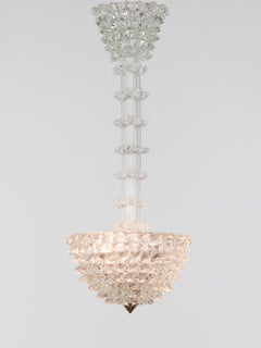 Mid-Century Italian Barovier Rostrato Pendant, Murano, 1940s