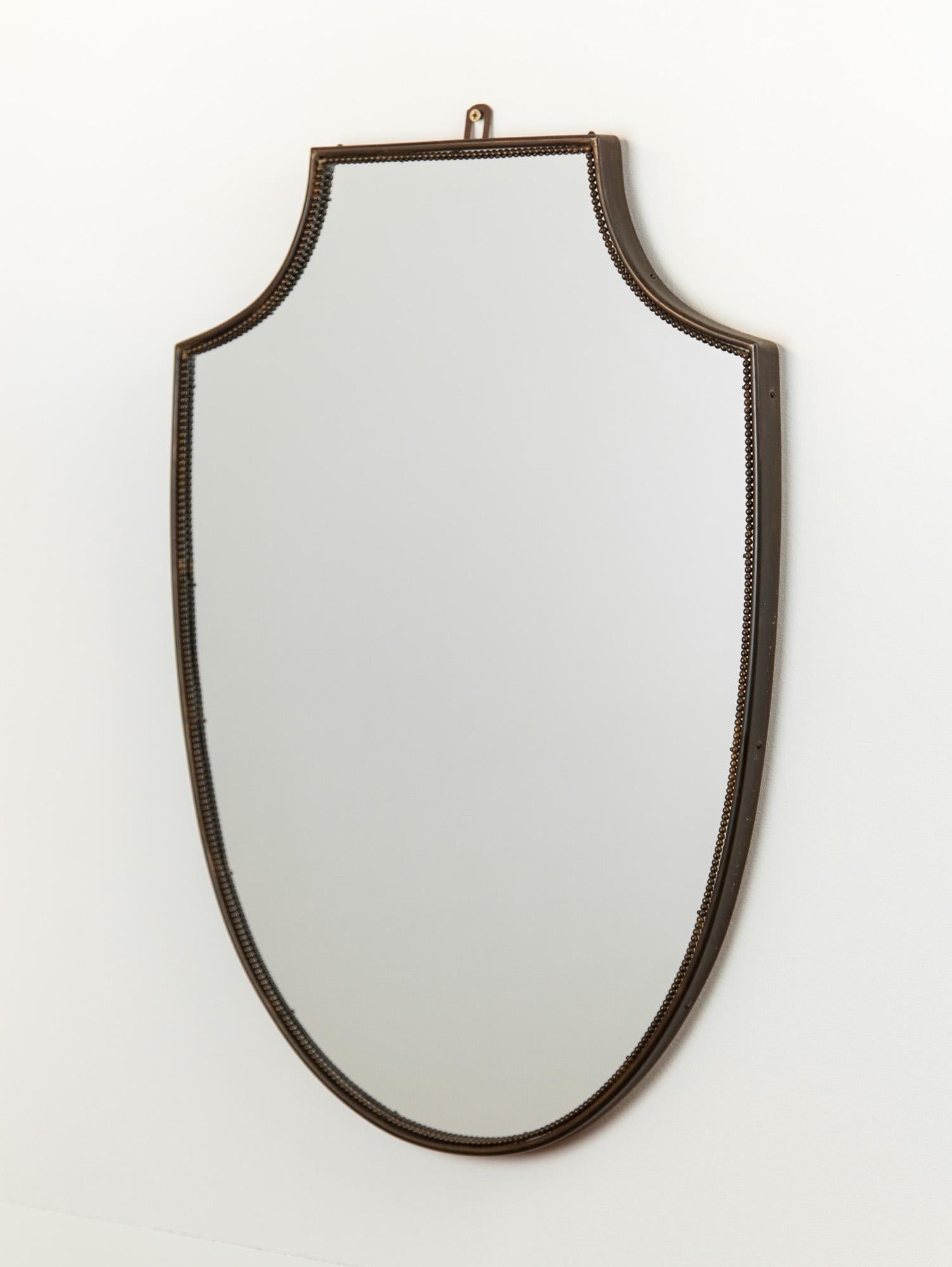 Mid-Century Italian Beaded Brass Mirror, 1960s  For Sale 3