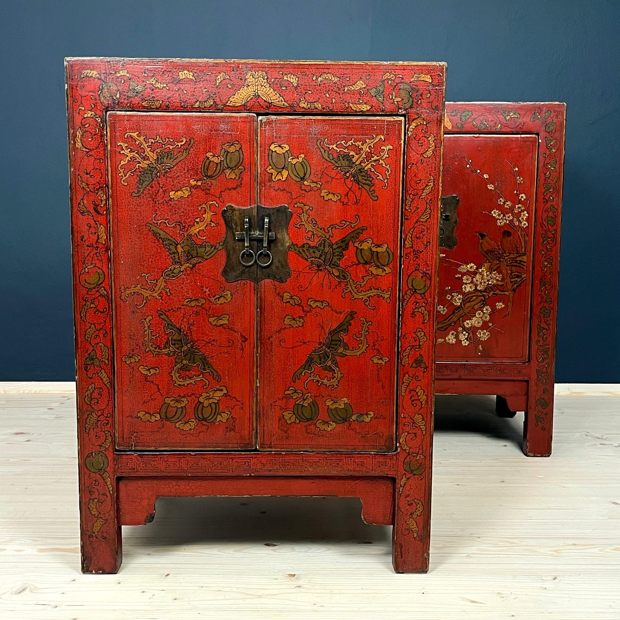Mid-Century Italian Bedside Tables style Chinoiserie 1950s Set of 2 7