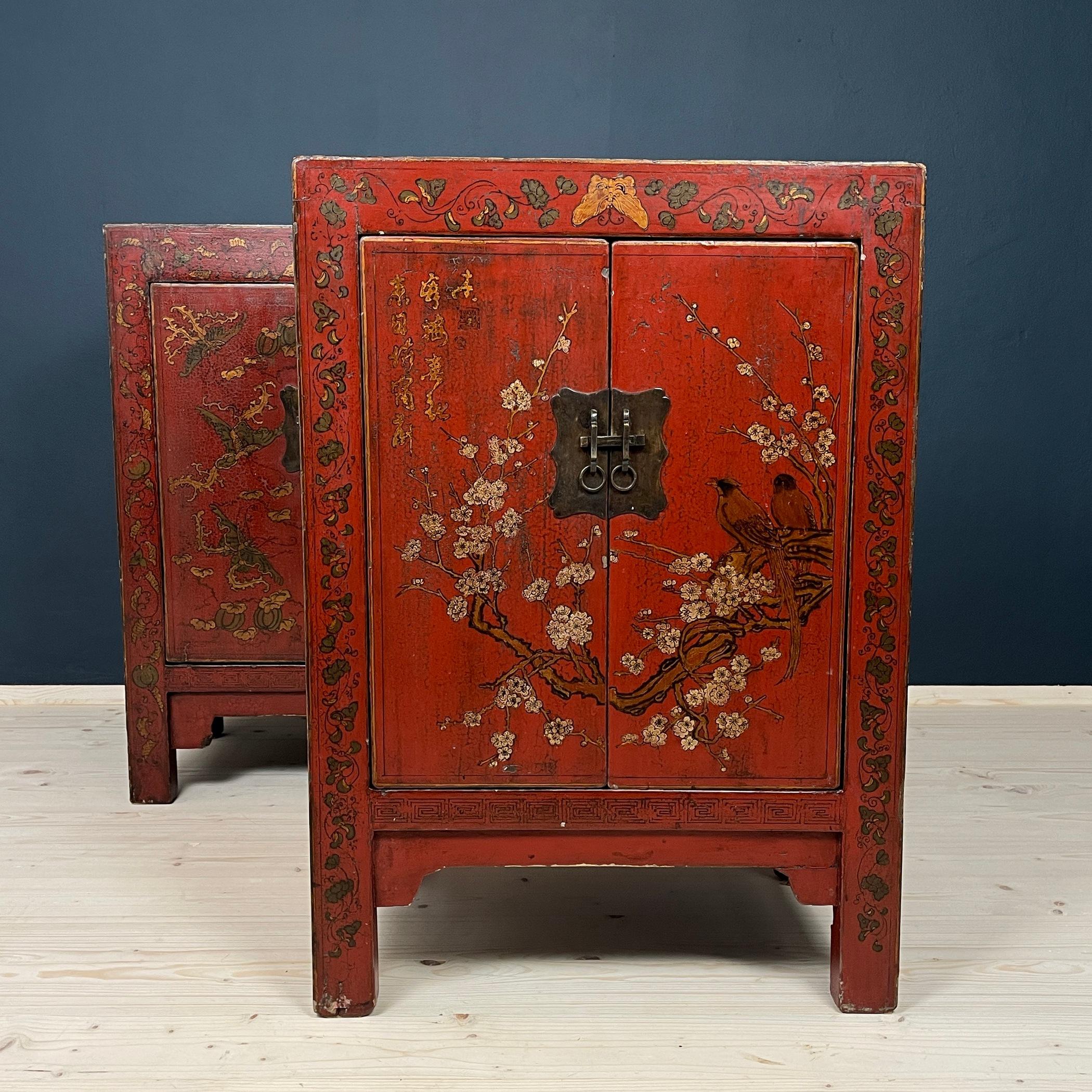 Mid-Century Italian Bedside Tables style Chinoiserie 1950s Set of 2 In Good Condition In Miklavž Pri Taboru, SI