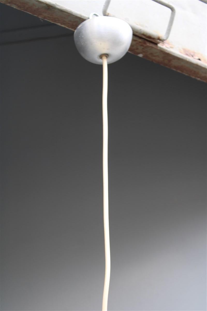 Midcentury Italian Beige Ufo Round Lamp Plastic and Metal, 1950s For Sale 2