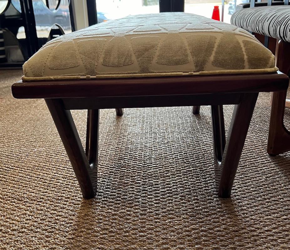 Fabric Mid-Century Italian Bench in Beech Wood For Sale