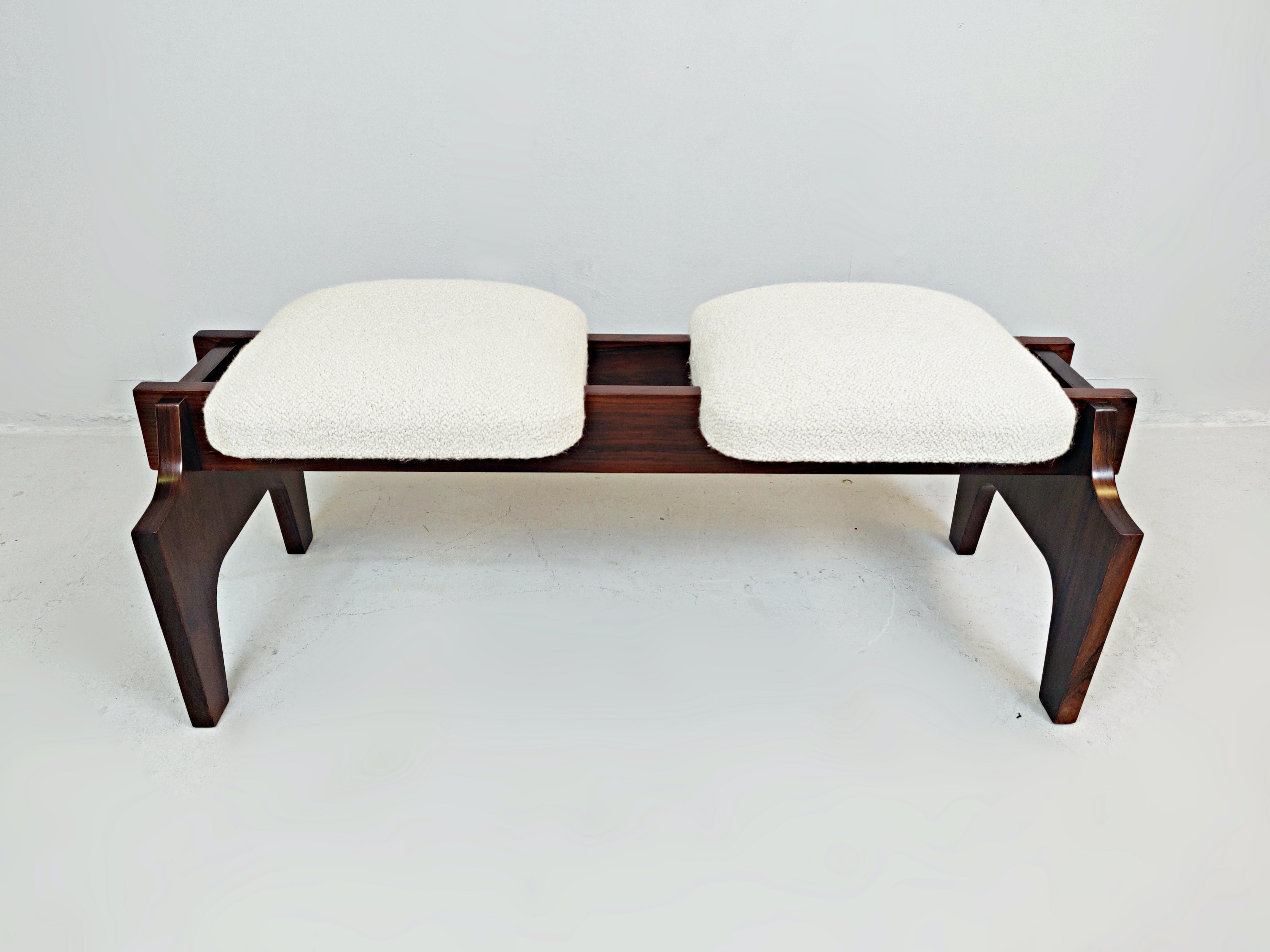 Mid-Century Modern Midcentury Italian Bench, New Upholstery