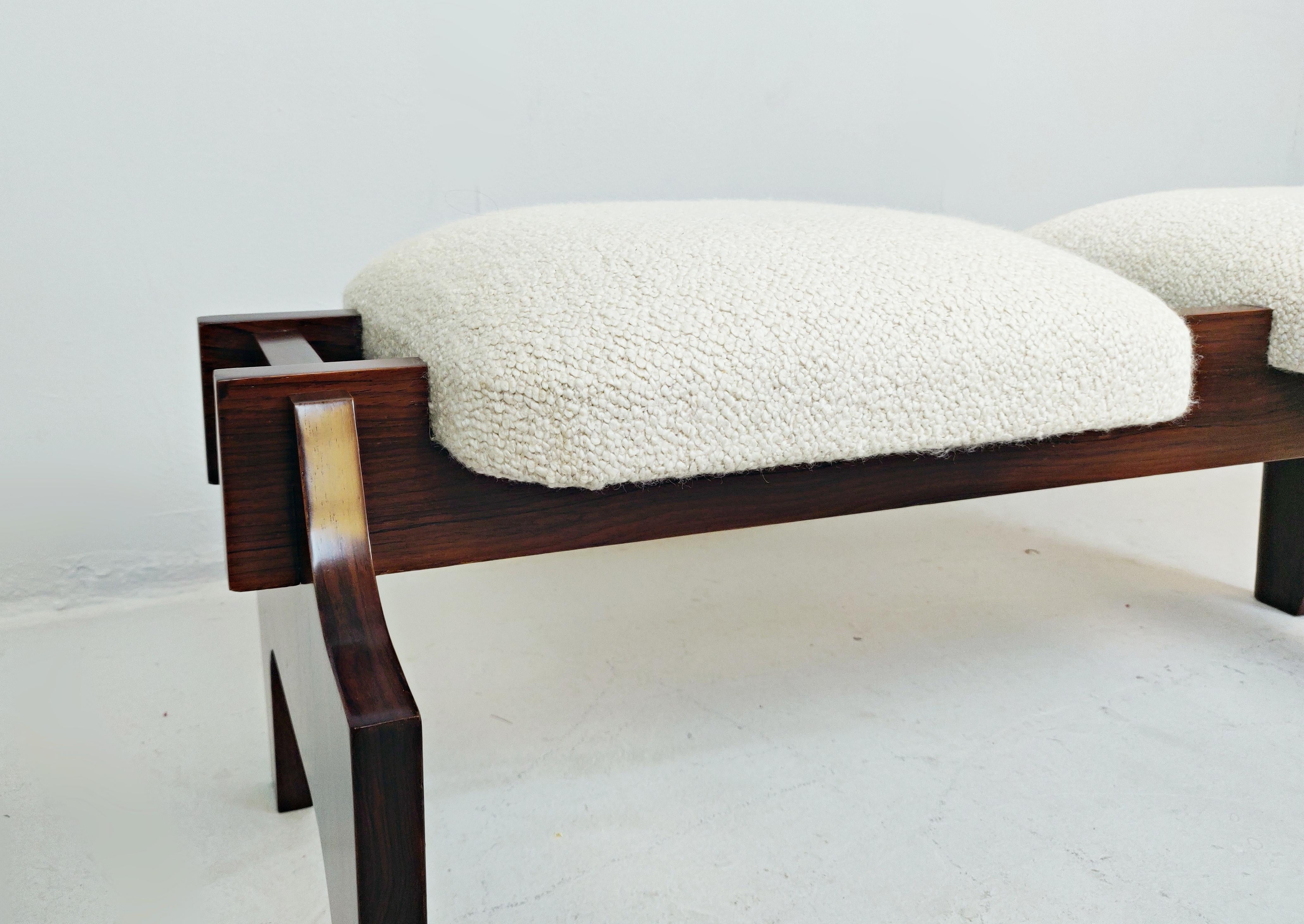 20th Century Midcentury Italian Bench, New Upholstery