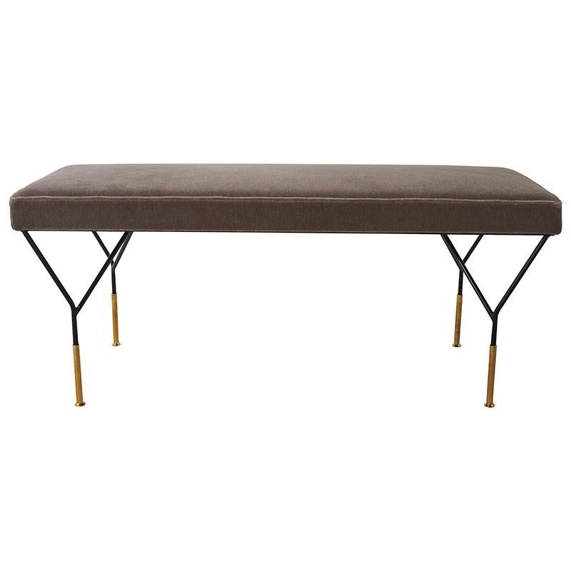 This Mid-Century Italian Bench is upholstered in Schumacher San Carlo Mohair Velvet fabric (64868).

Since Schumacher was founded in 1889, our family-owned company has been synonymous with style, taste, and innovation. A passion for luxury and an