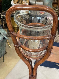 Mid-Century Italian Bent Bamboo Champagne & Glass  Bottle Holder