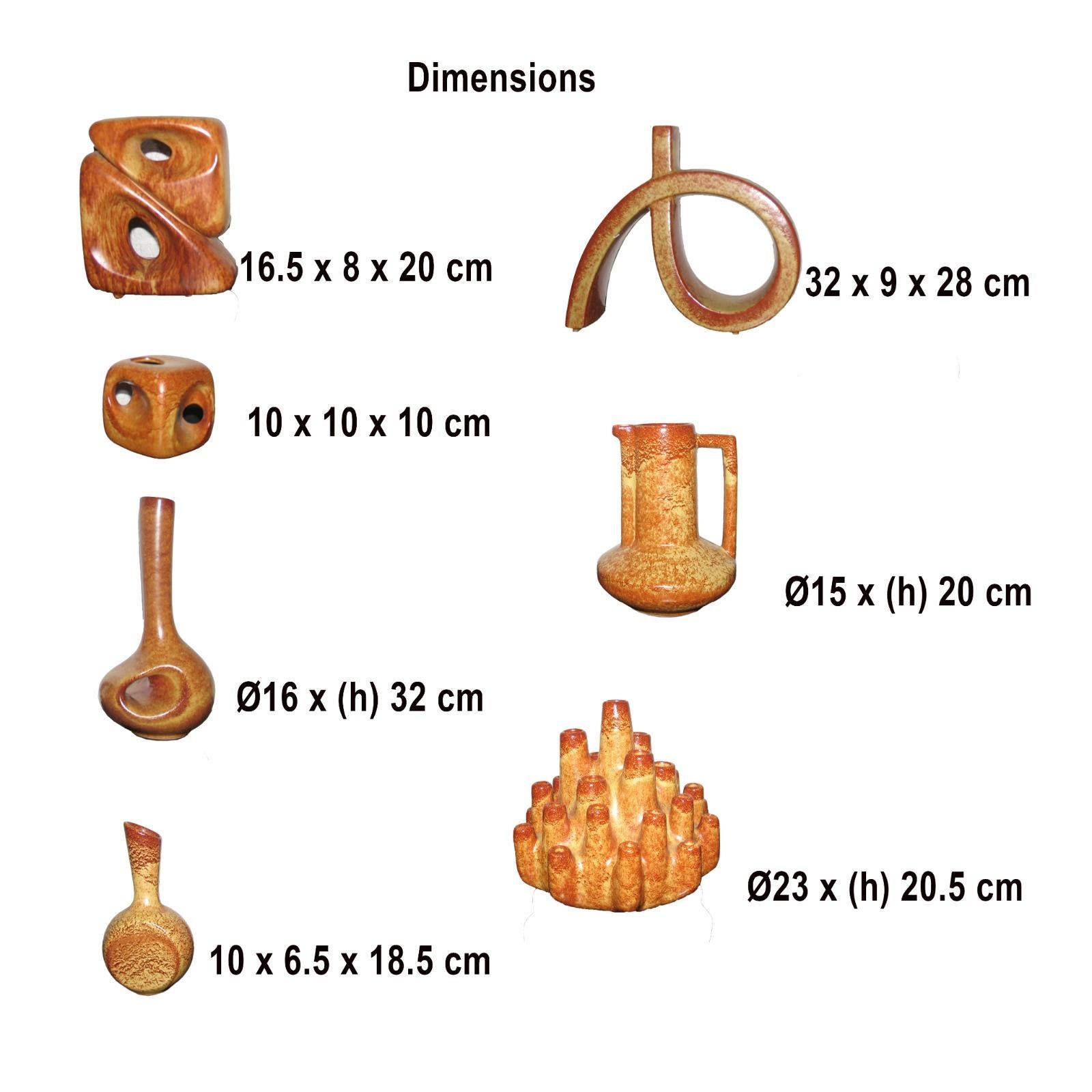 Vasi in ceramica di Bertoncello della metà del secolo scorso - set di sette sculture in vendita 6