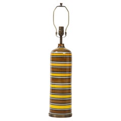 Midcentury Italian Bitossi, Raymor Striped Ceramic Lamp