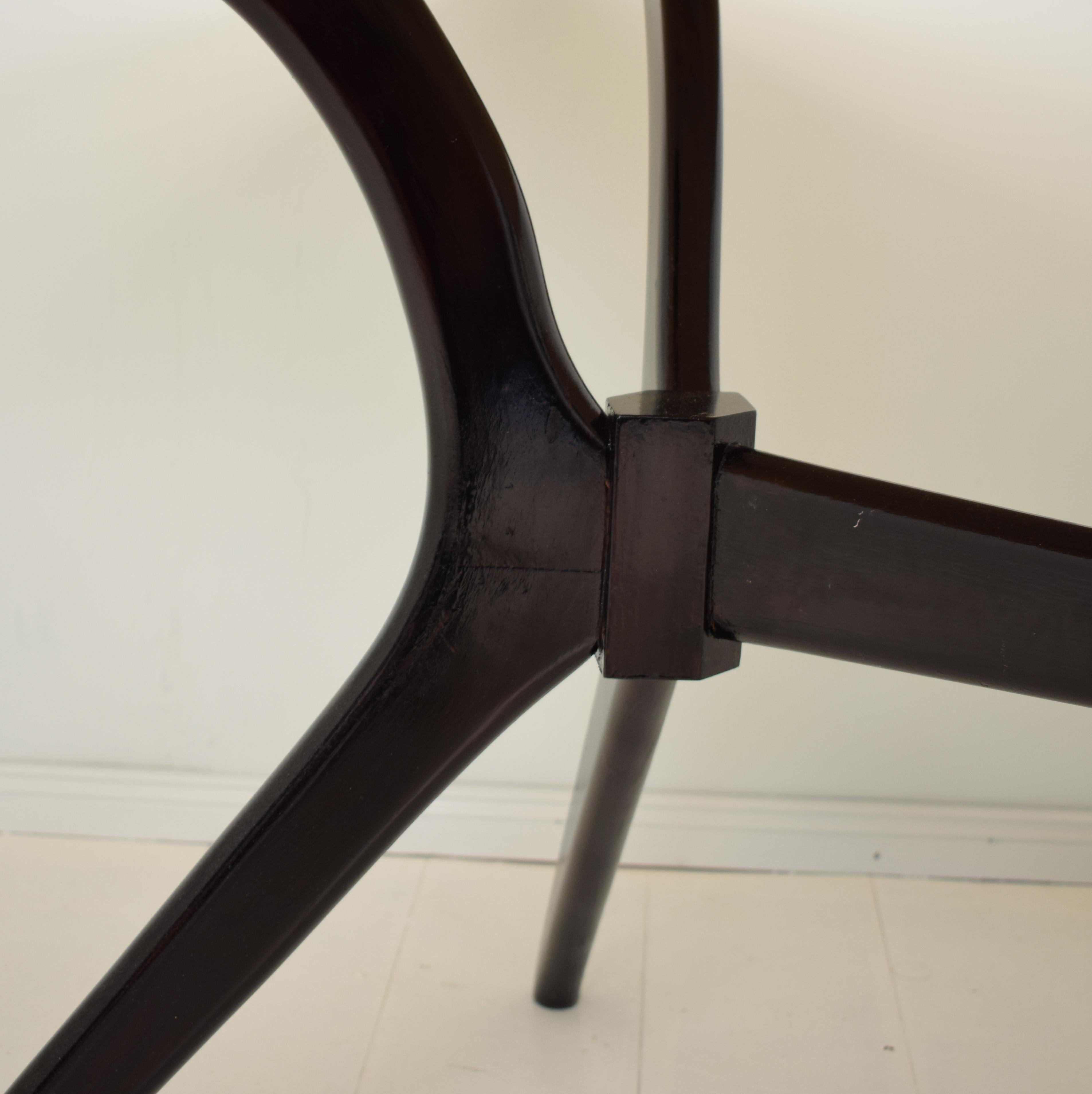 Midcentury Italian Black and Cherrywood Dining Table Style of Ico Parisi 5