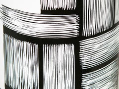 Mid-Century Italian Black & White Enameled Copper Umbrella Stand, 1960s