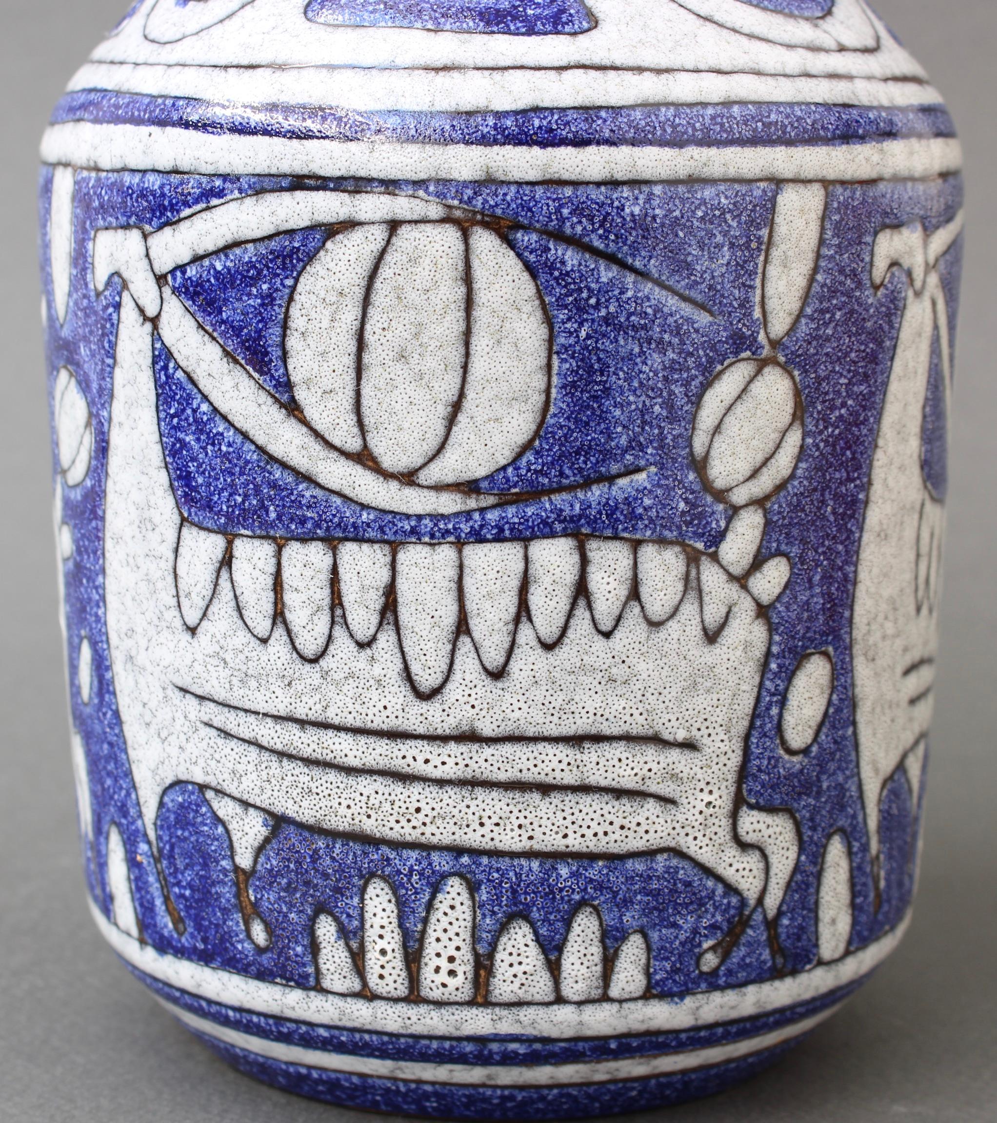 Mid-Century Italian Blue Ceramic Vase by Fratelli Fanciullacci, circa 1960s 4