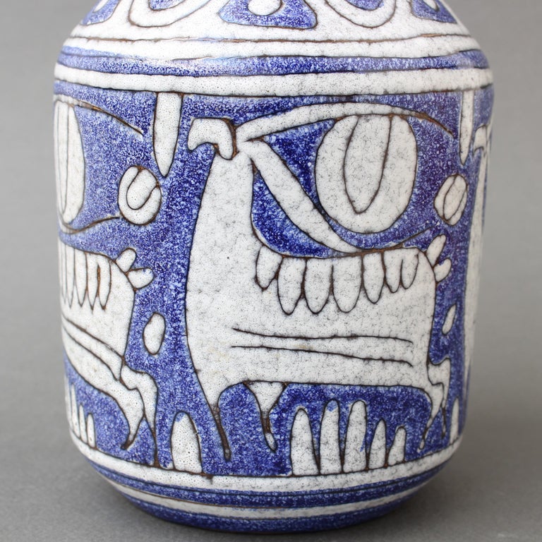 Mid-Century Italian Blue Ceramic Vase by Fratelli Fanciullacci, circa 1960s 3