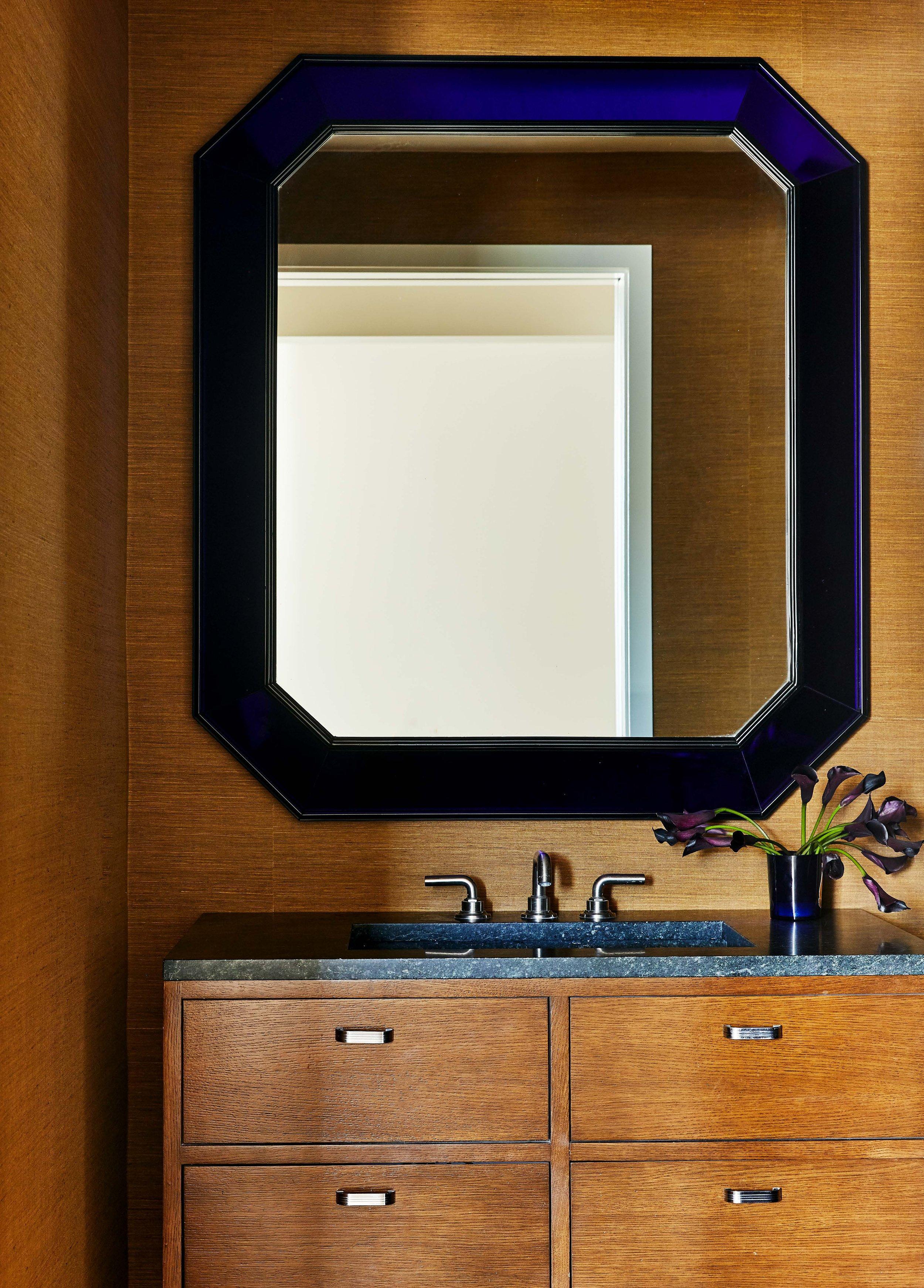 Mid Century Italienisch Blau Glas Kissen Spiegel im Zustand „Gut“ in London, GB