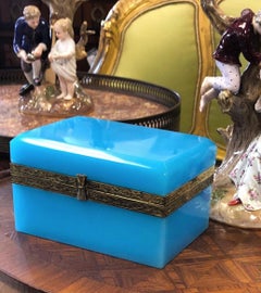 Mid-Century Italian Blue Opaline Box
