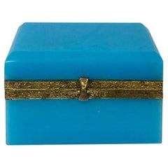 Mid-Century Italian Blue Opaline Box
