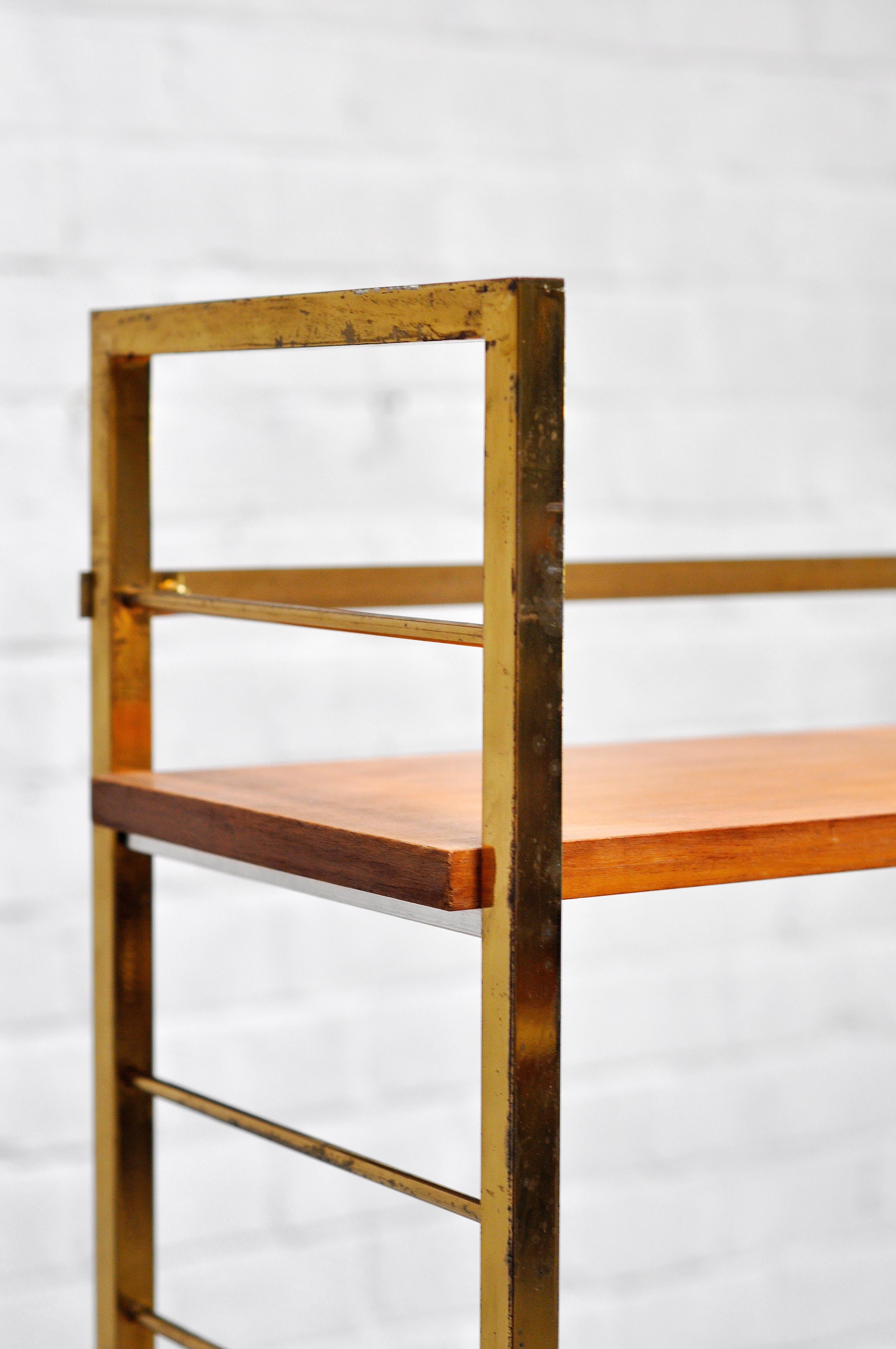 Brass Mid-century Italian Bookcase Or Shelving Unit, 1960's For Sale
