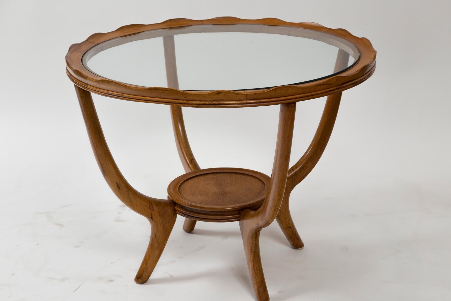 Mid-Century Modern Midcentury Italian Borsani Style Round Side Table For Sale