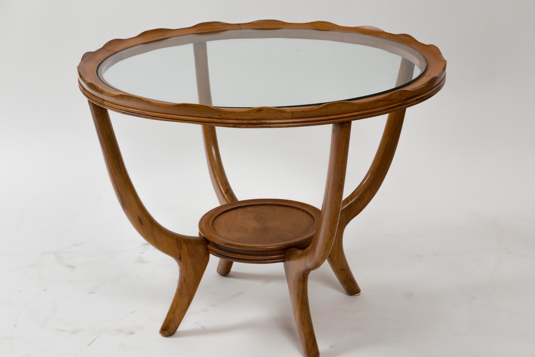 Mid Century Italienisch Borsani Stil Runde Beistelltisch (Moderne der Mitte des Jahrhunderts) im Angebot