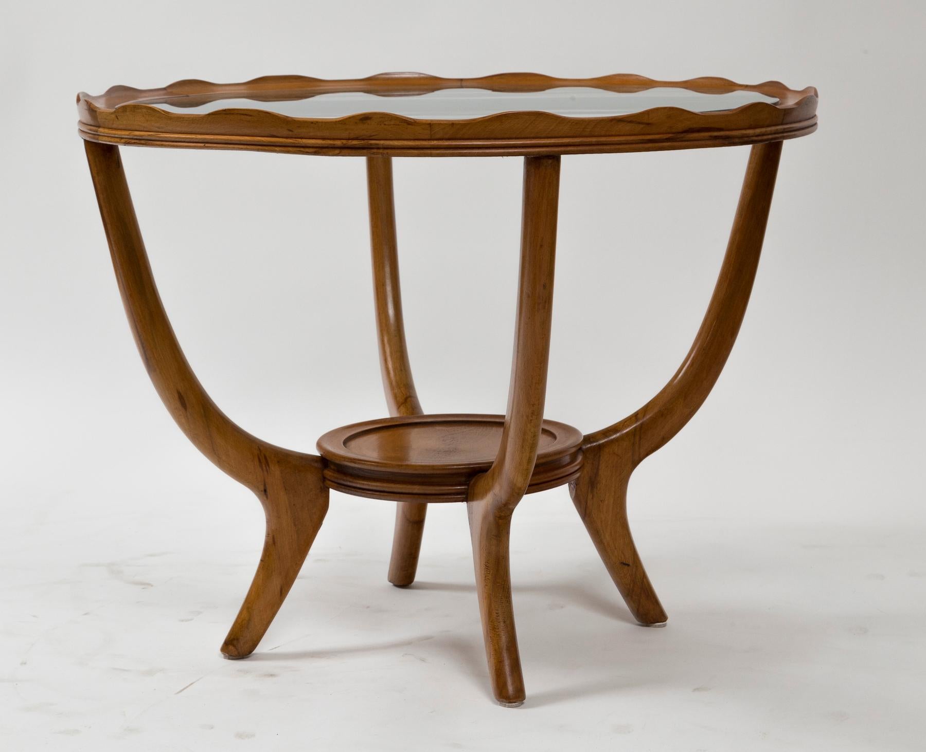 Mid Century Italienisch Borsani Stil Runde Beistelltisch (Mitte des 20. Jahrhunderts) im Angebot