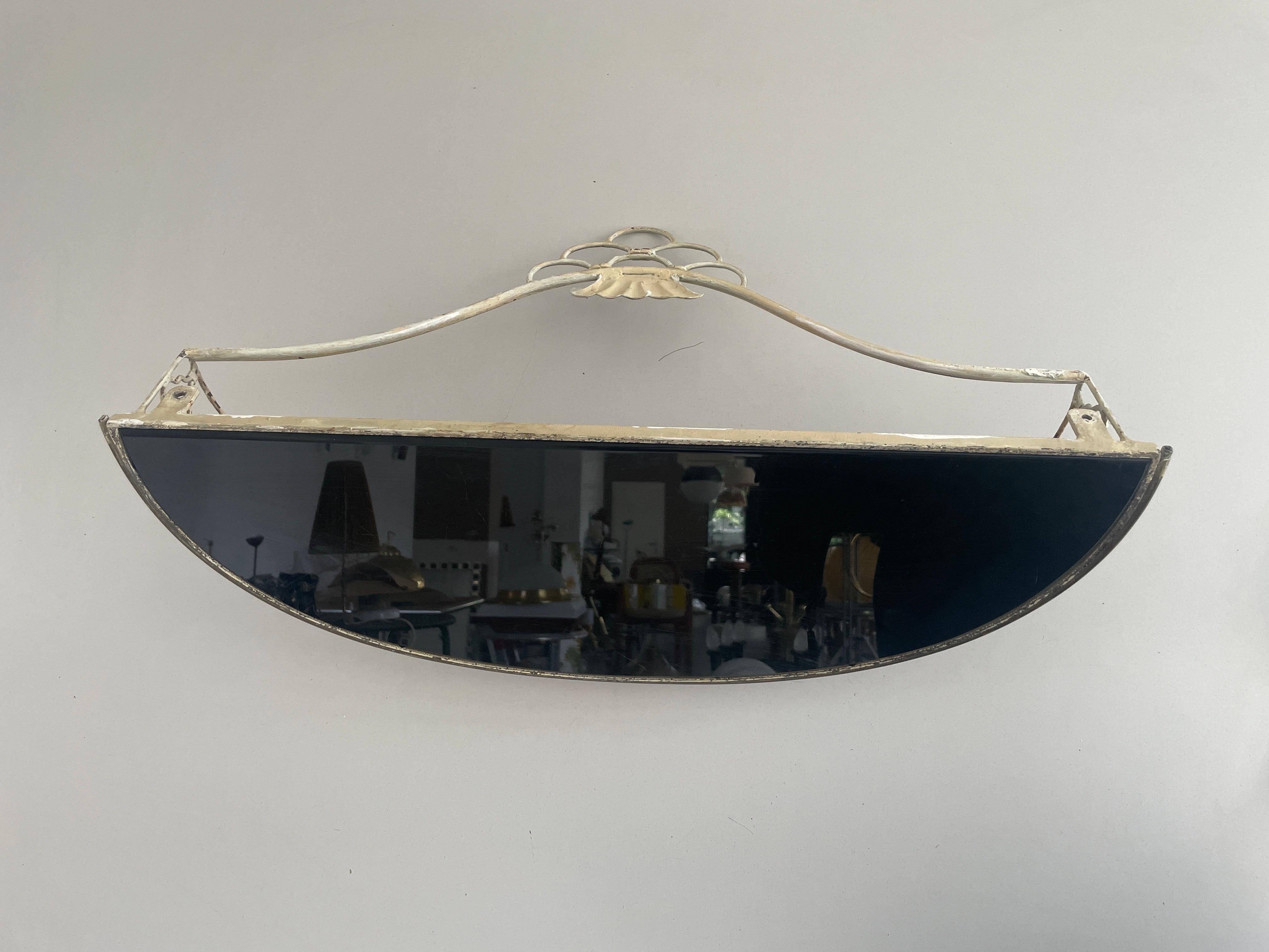Consolle galleggiante con piano in ottone e ceramica della metà del secolo scorso, 1950, Italia in vendita 6