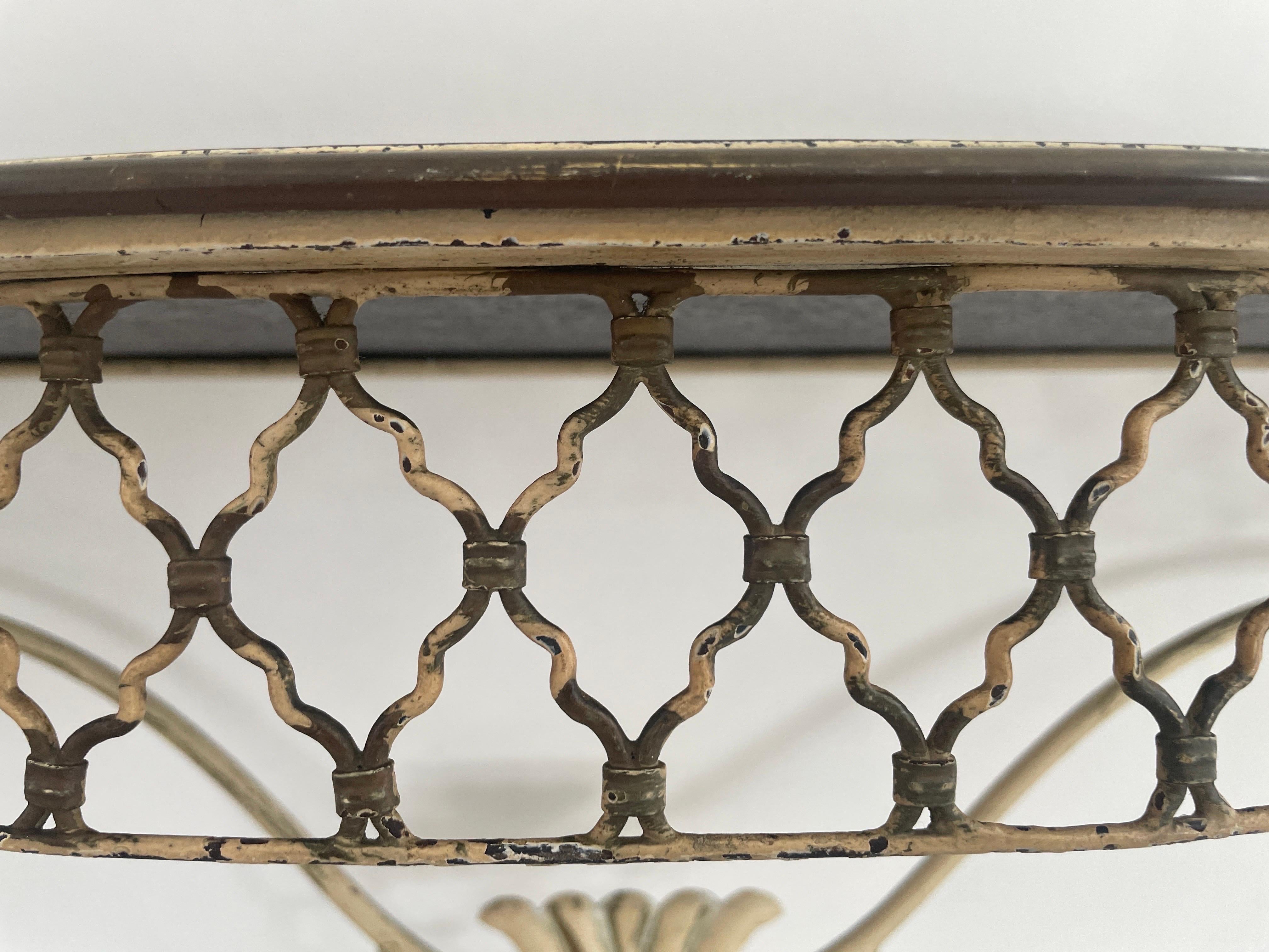 Consolle galleggiante con piano in ottone e ceramica della metà del secolo scorso, 1950, Italia in vendita 1