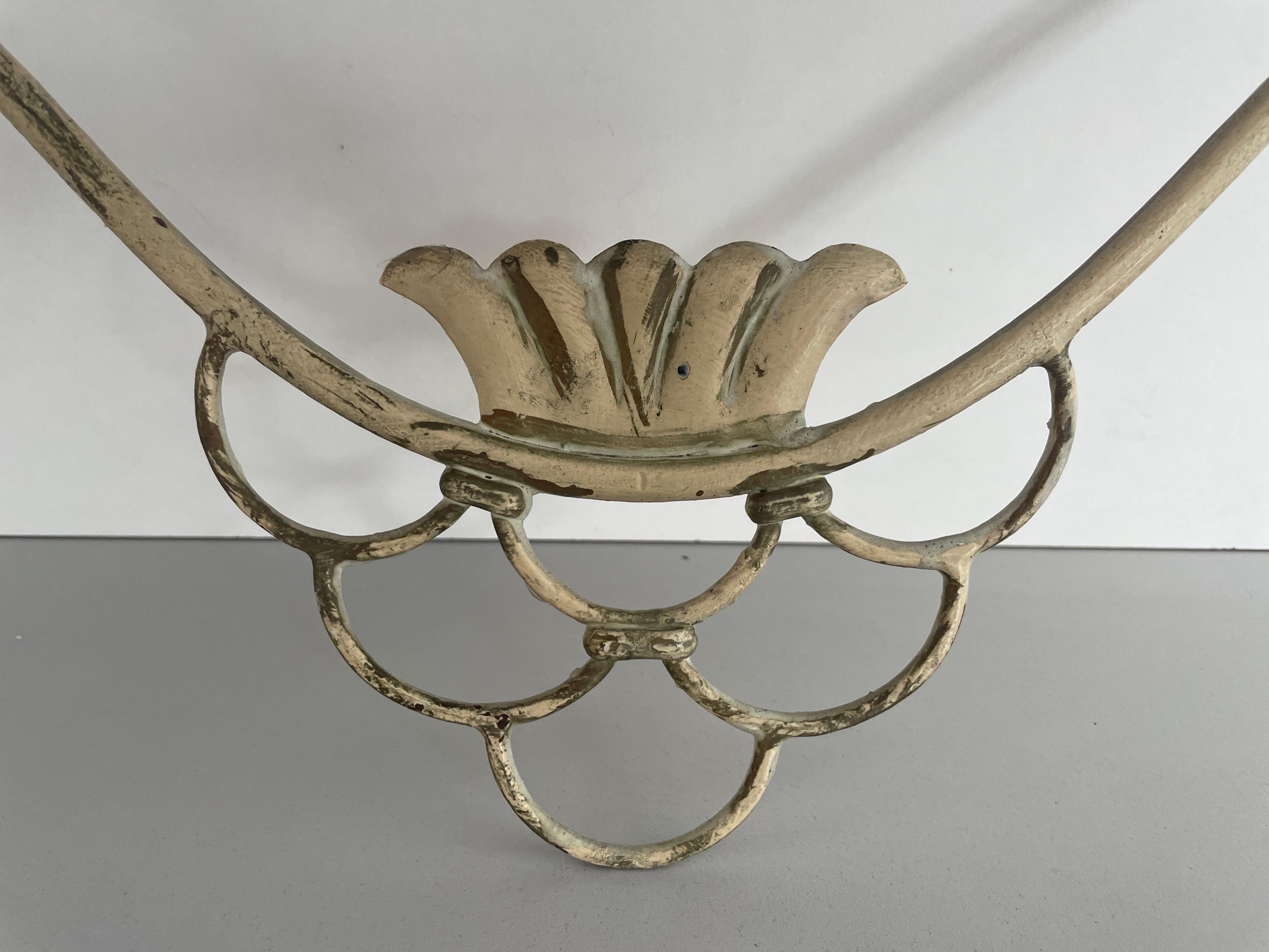 Consolle galleggiante con piano in ottone e ceramica della metà del secolo scorso, 1950, Italia in vendita 2
