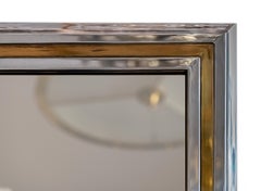 Mid-Century Italian Brass and Chrome Wall Mirror