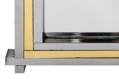 Midcentury Italian Brass and Chrome Wall Mirror