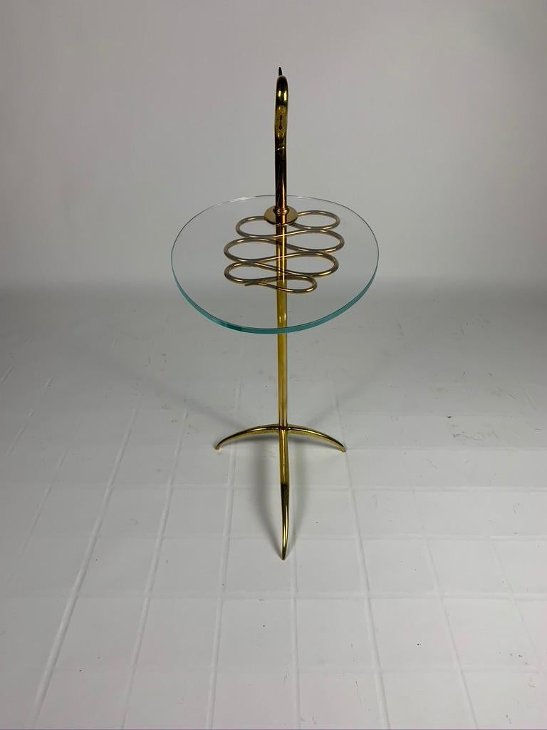 Midcentury Italian Brass and Glass Serving Table 5