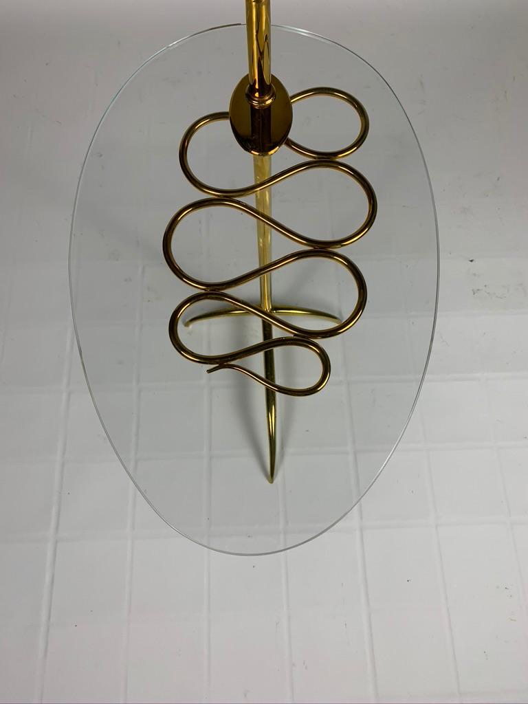Midcentury Italian Brass and Glass Serving Table 6