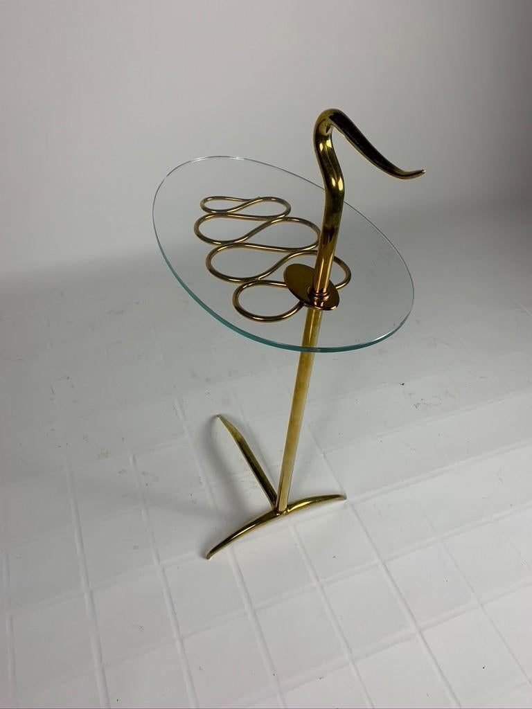 Midcentury Italian Brass and Glass Serving Table 9