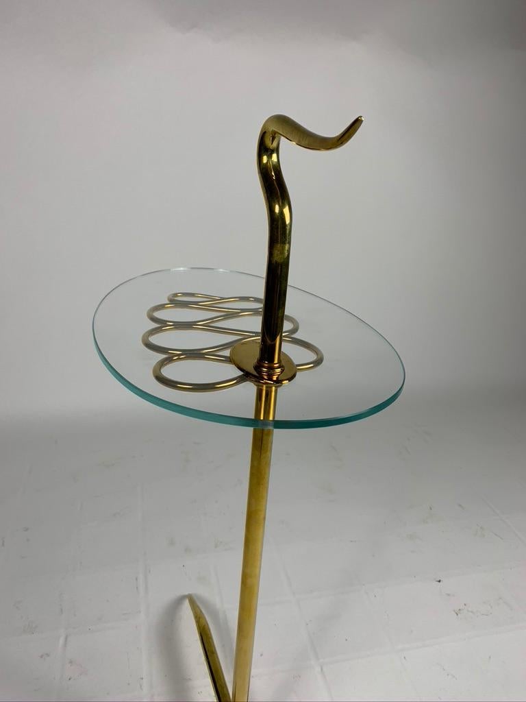 Midcentury Italian Brass and Glass Serving Table 11