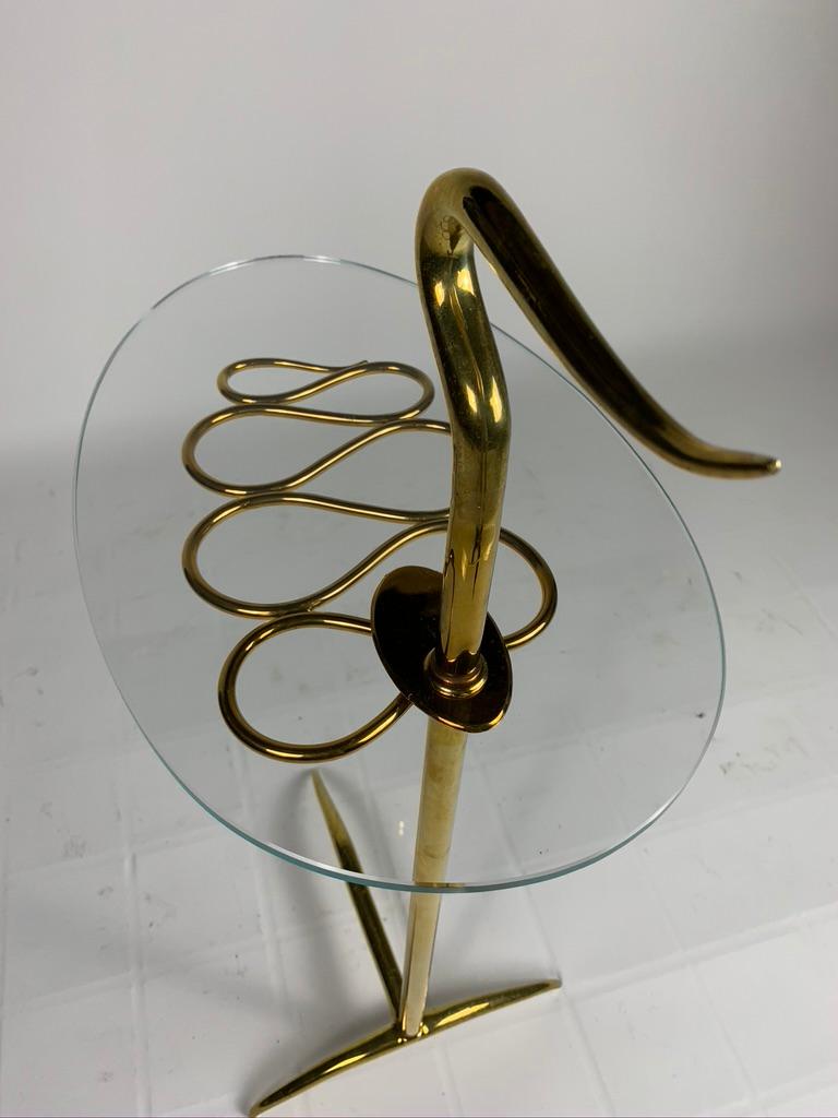 Midcentury Italian Brass and Glass Serving Table 12