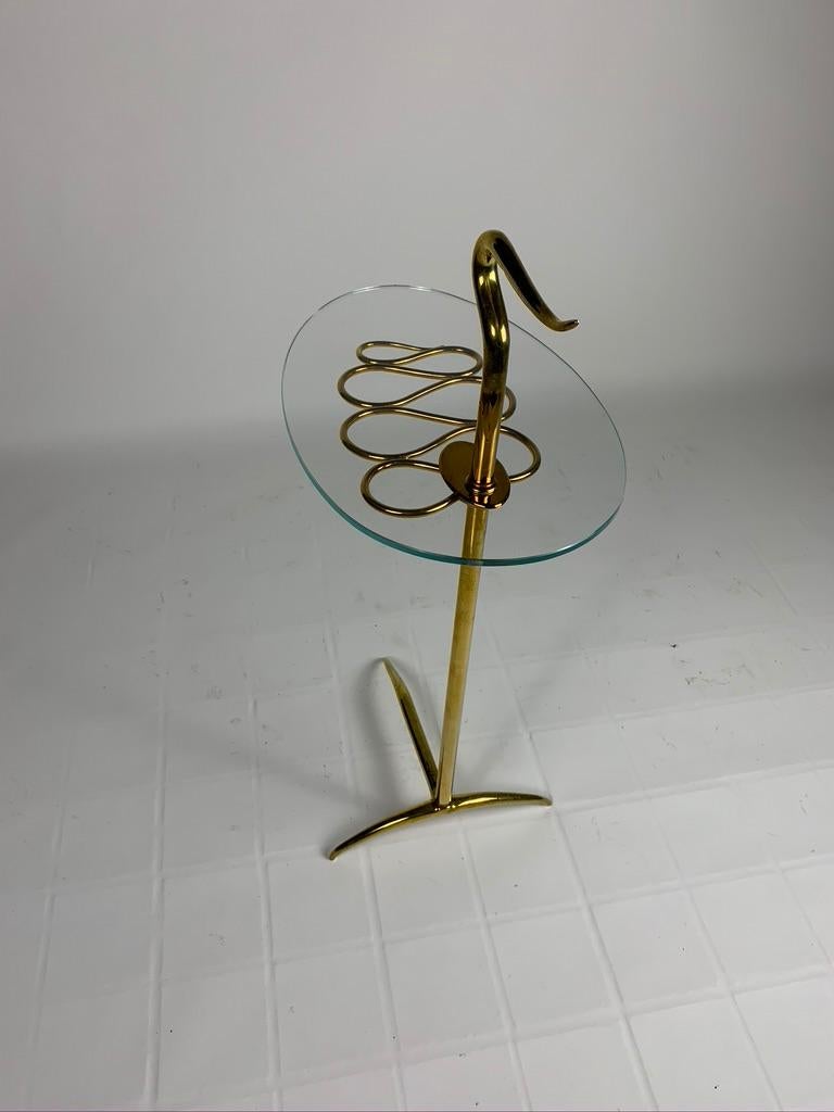Midcentury Italian Brass and Glass Serving Table 15