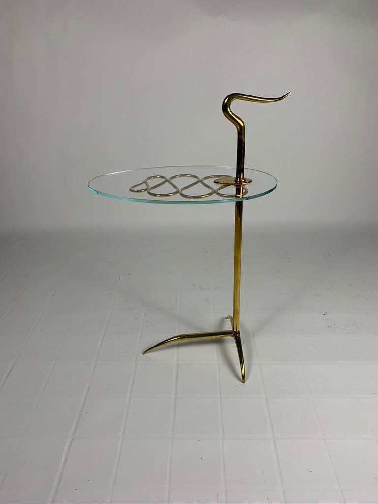 Mid-Century Modern Midcentury Italian Brass and Glass Serving Table