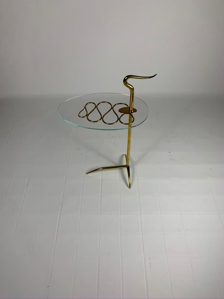 Midcentury Italian Brass and Glass Serving Table In Good Condition In Firenze, Toscana