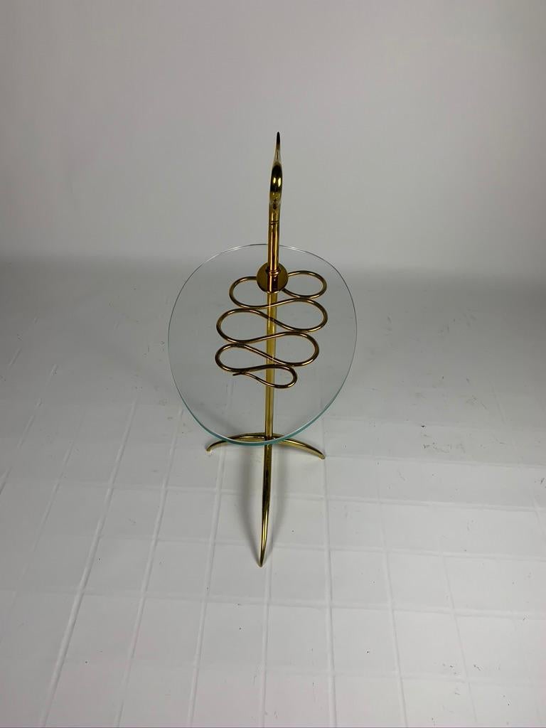 Midcentury Italian Brass and Glass Serving Table 4