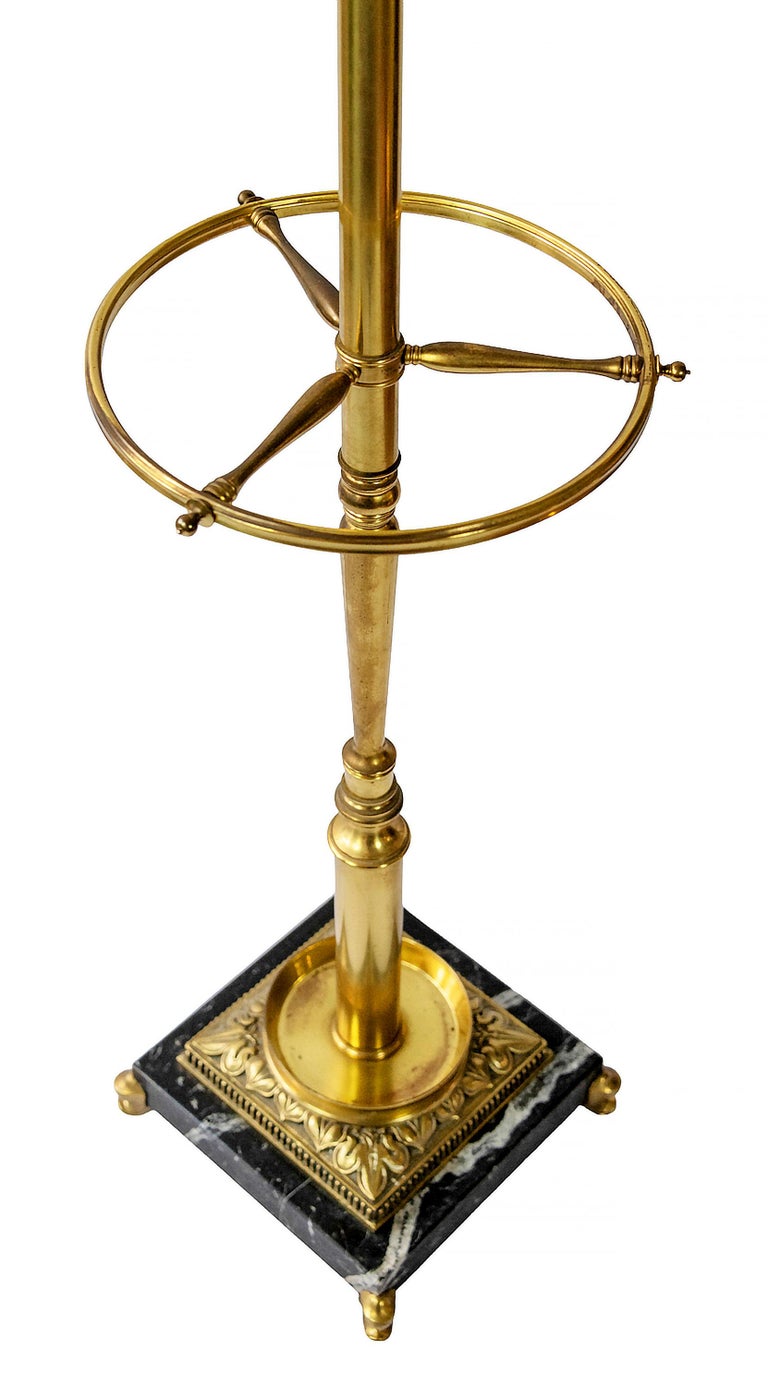 Midcentury Italian Brass and Marble Coat Rack / Umbrella Stand For Sale at 1stDibs