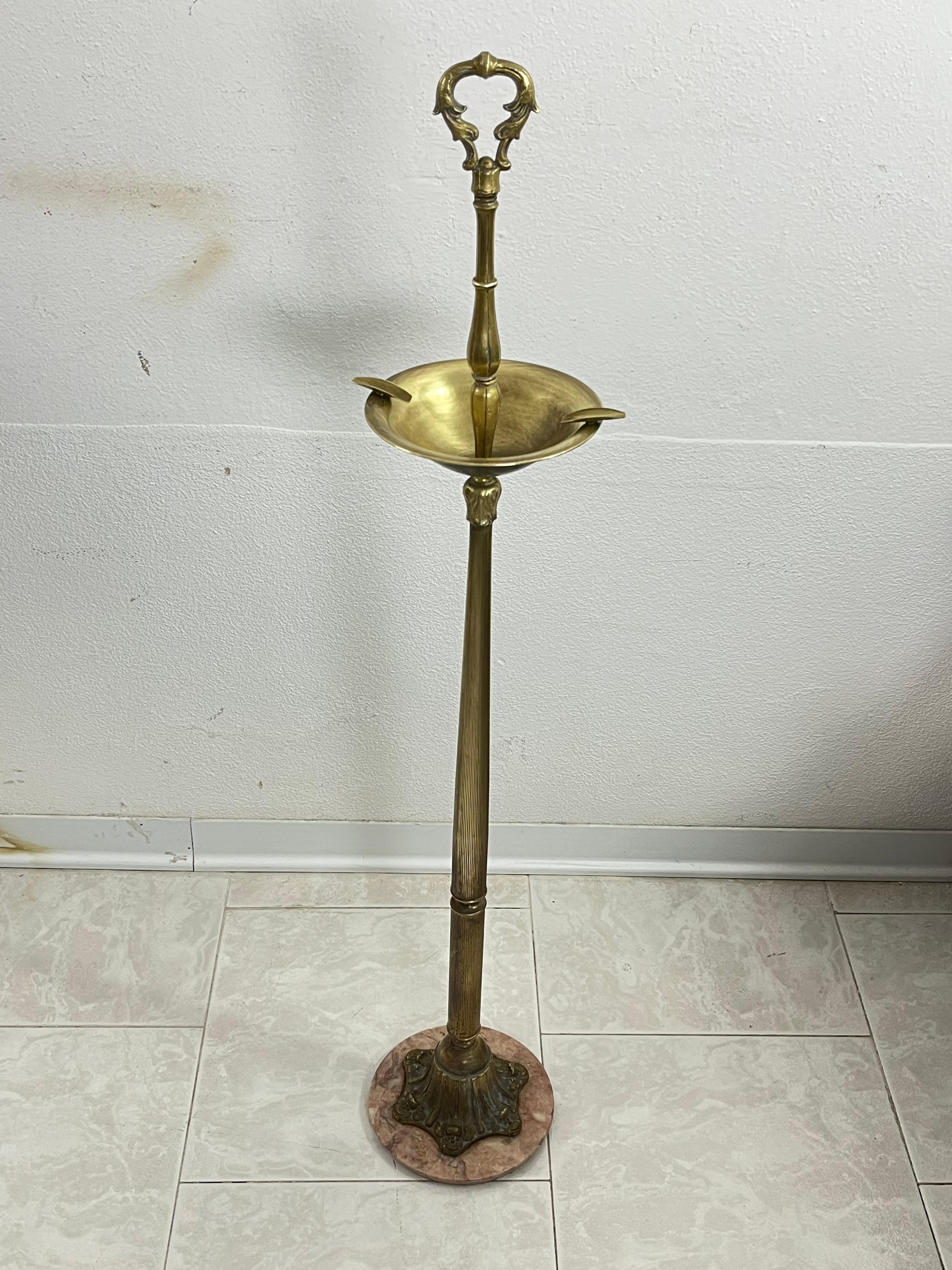 Mid-Century Italian Brass And Marble Column Ashtray, 1950s For Sale 4