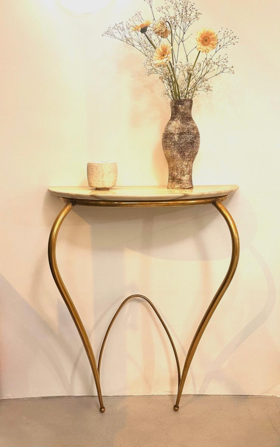 Mid-Century Italian Brass and Marble Console by Carlo Enrico Rava.1940 For Sale 5